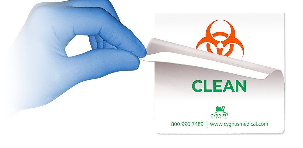 Removable biohazard / clean labels